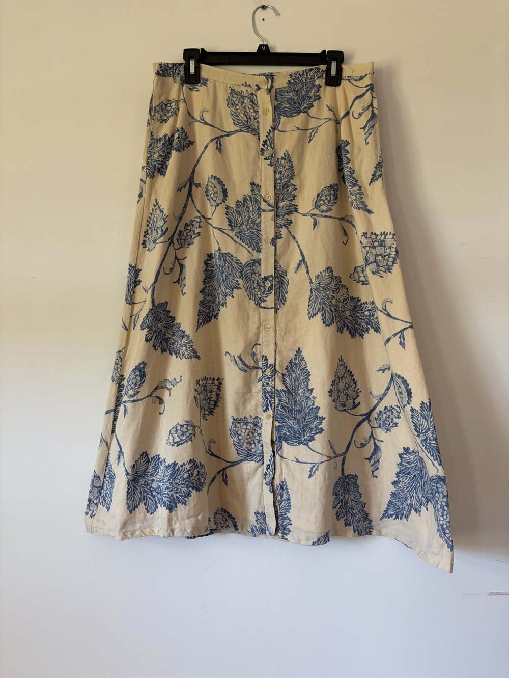 Lauren Ralph Lauren button down maxi skirt Linen cotton cottagecore prairie 12